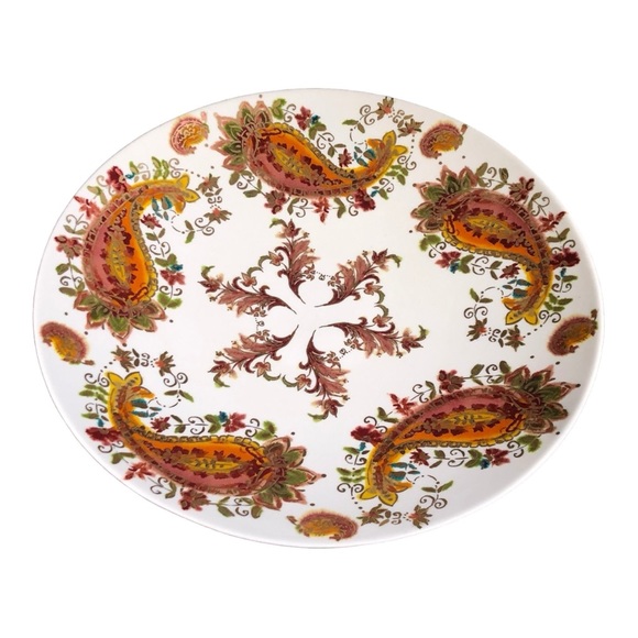 New Vintage LENOX Burnished Amber Shallow Dish Serving Platter Paisley China - Picture 2 of 7